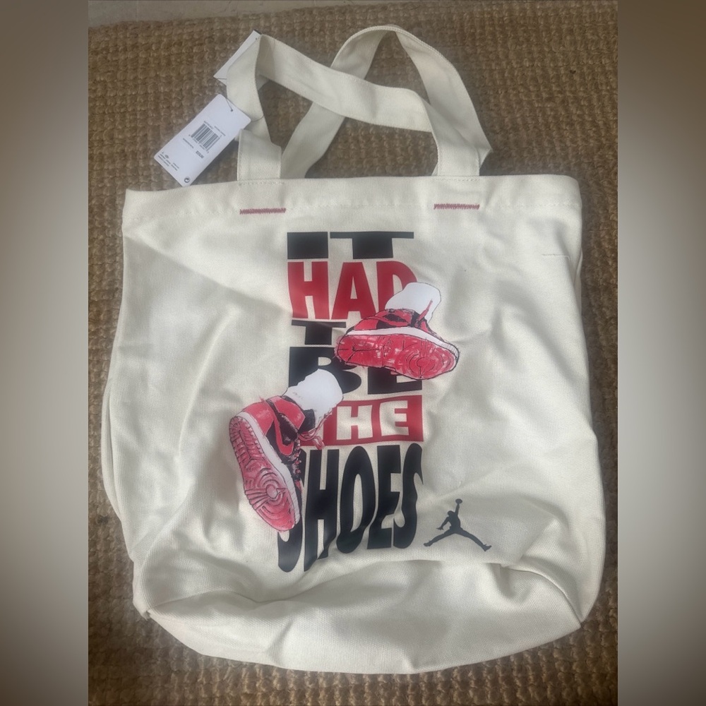 Jordan Brand “It Had To Be The Shoes” Zippered Tote Bag NWT Micheal Jordan NWT